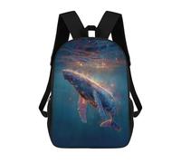 sinyumoney Children 17inch School Backpack 3D Printed Whale Galaxy Underwater Bookbags Travel Rucksack Casual Large Capacity Daypack for Boys Girls