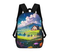 sinyumoney Children 17inch School Backpack 3D Printed Zen Meadow Escape Bookbags Travel Rucksack Casual Large Capacity Daypack for Boys Girls