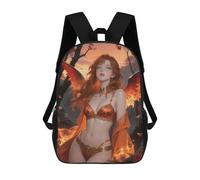 sinyumoney Children Cartoon Captivating Auburn Seraph in An Enchanted Forest 17 Inch Bookbags Casual Travel Rucksack 3D Printed Cool Knapsack Boys Girls Large Capacity Daypack