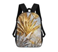 sinyumoney Children Cartoon Metallic Leaf Harmony 17 Inch Bookbags Casual Travel Rucksack 3D Printed Cool Knapsack Boys Girls Large Capacity Daypack