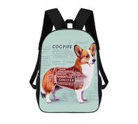 sinyumoney Children School Backpack 3D Printed Anatomy of A Welsh Corgi Bookbags Rucksack Casual Travel Backpacks Large Capacity Daypack for Boys 17inch