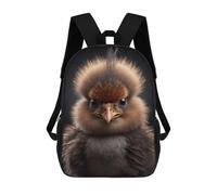 sinyumoney Children School Backpack 3D Printed Angry Baby Rooster Bookbags Rucksack Casual Travel Backpacks Large Capacity Daypack for Boys 17inch