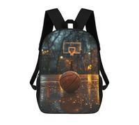 sinyumoney Children School Backpack 3D Printed Basketball Nostalgia Bookbags Rucksack Casual Travel Backpacks Large Capacity Daypack for Boys 17inch