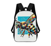 sinyumoney Children School Backpack 3D Printed Bee Wpap Pop Art Bookbags Rucksack Casual Travel Backpacks Large Capacity Daypack for Boys 17inch