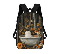 sinyumoney Children School Backpack 3D Printed Boho Ghost Bathtube Forest Bookbags Rucksack Casual Travel Backpacks Large Capacity Daypack for Boys 17inch