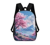 sinyumoney Children School Backpack 3D Printed Cherry Blossom Tree Lofi Bookbags Rucksack Casual Travel Backpacks Large Capacity Daypack for Boys 17inch