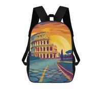 sinyumoney Children School Backpack 3D Printed Colosseum Sunset Bookbags Rucksack Casual Travel Backpacks Large Capacity Daypack for Boys 17inch