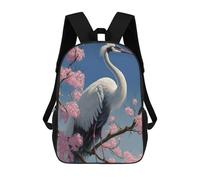 sinyumoney Children School Backpack 3D Printed Crane Sakura Flowers Japan Bookbags Rucksack Casual Travel Backpacks Large Capacity Daypack for Boys 17inch