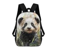 sinyumoney Children School Backpack 3D Printed Cute Panda Cub Watercolor Bookbags Rucksack Casual Travel Backpacks Large Capacity Daypack for Boys 17inch