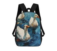 sinyumoney Children School Backpack 3D Printed Ducks in Blue Water Painting Bookbags Rucksack Casual Travel Backpacks Large Capacity Daypack for Boys 17inch