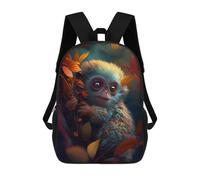 sinyumoney Children School Backpack 3D Printed Enchanted Forest Monkey Bookbags Rucksack Casual Travel Backpacks Large Capacity Daypack for Boys 17inch