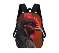 sinyumoney Children School Backpack 3D Printed Fighting Rooster Bookbags Rucksack Casual Travel Backpacks Large Capacity Daypack for Boys 17inch
