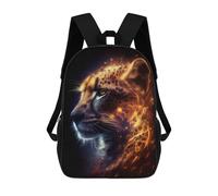 sinyumoney Children School Backpack 3D Printed Flaming Cheetah Portrait Bookbags Rucksack Casual Travel Backpacks Large Capacity Daypack for Boys 17inch