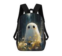sinyumoney Children School Backpack 3D Printed Friendly Forest Ghost Bookbags Rucksack Casual Travel Backpacks Large Capacity Daypack for Boys 17inch
