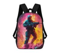 sinyumoney Children School Backpack 3D Printed Future Soldier in Action Bookbags Rucksack Casual Travel Backpacks Large Capacity Daypack for Boys 17inch