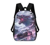 sinyumoney Children School Backpack 3D Printed Futuristic Monsters Car Bookbags Rucksack Casual Travel Backpacks Large Capacity Daypack for Boys 17inch