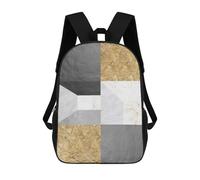 sinyumoney Children School Backpack 3D Printed Geometric Textures XVIII Bookbags Rucksack Casual Travel Backpacks Large Capacity Daypack for Boys 17inch