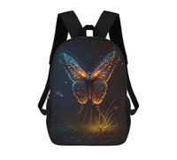 sinyumoney Children School Backpack 3D Printed Glowing Night Butterfly-1 Bookbags Rucksack Casual Travel Backpacks Large Capacity Daypack for Boys 17inch