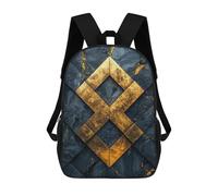 sinyumoney Children School Backpack 3D Printed Gold Diamond on Black Marble Bookbags Rucksack Casual Travel Backpacks Large Capacity Daypack for Boys 17inch