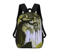 sinyumoney Children School Backpack 3D Printed Golden Jungle Bookbags Rucksack Casual Travel Backpacks Large Capacity Daypack for Boys 17inch