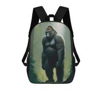 sinyumoney Children School Backpack 3D Printed Gorilla Art Style 10 Bookbags Rucksack Casual Travel Backpacks Large Capacity Daypack for Boys 17inch