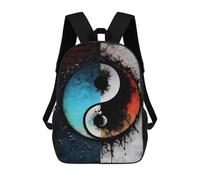 sinyumoney Children School Backpack 3D Printed Graffiti Yin And Yang Bookbags Rucksack Casual Travel Backpacks Large Capacity Daypack for Boys 17inch