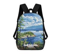 sinyumoney Children School Backpack 3D Printed Gulf Islands National Park Canada Bookbags Rucksack Casual Travel Backpacks Large Capacity Daypack for Boys 17inch