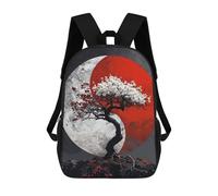 sinyumoney Children School Backpack 3D Printed Harmony in Sakura Bloom Bookbags Rucksack Casual Travel Backpacks Large Capacity Daypack for Boys 17inch