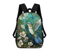 sinyumoney Children School Backpack 3D Printed Hummingbird Kintsugi Art Bookbags Rucksack Casual Travel Backpacks Large Capacity Daypack for Boys 17inch