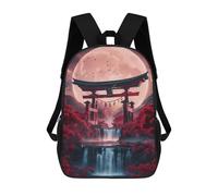 sinyumoney Children School Backpack 3D Printed Japanese Gate 1 Bookbags Rucksack Casual Travel Backpacks Large Capacity Daypack for Boys 17inch