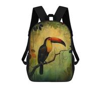 sinyumoney Children School Backpack 3D Printed Jungle Toucan Perch Bookbags Rucksack Casual Travel Backpacks Large Capacity Daypack for Boys 17inch