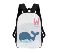 sinyumoney Children School Backpack 3D Printed Learn to Know Bookbags Rucksack Casual Travel Backpacks Large Capacity Daypack for Boys 17inch