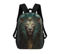 sinyumoney Children School Backpack 3D Printed Lion Mystical Bookbags Rucksack Casual Travel Backpacks Large Capacity Daypack for Boys 17inch