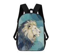 sinyumoney Children School Backpack 3D Printed Lion Portrait with Abstract Watercolor Background Bookbags Rucksack Casual Travel Backpacks Large Capacity Daypack for Boys 17inch