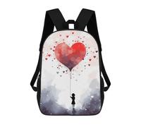 sinyumoney Children School Backpack 3D Printed Love Heart Balloon Bookbags Rucksack Casual Travel Backpacks Large Capacity Daypack for Boys 17inch