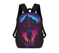 sinyumoney Children School Backpack 3D Printed Mountain Hiker's Journey -3 Bookbags Rucksack Casual Travel Backpacks Large Capacity Daypack for Boys 17inch