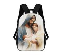 sinyumoney Children School Backpack 3D Printed Nativity Scene - Baby Jesus, Mary & Josef Bookbags Rucksack Casual Travel Backpacks Large Capacity Daypack for Boys 17inch