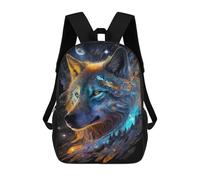 sinyumoney Children School Backpack 3D Printed Nebula Wolf V5 Bookbags Rucksack Casual Travel Backpacks Large Capacity Daypack for Boys 17inch