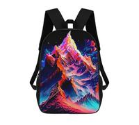 sinyumoney Children School Backpack 3D Printed Neon Mountain Landscape Bookbags Rucksack Casual Travel Backpacks Large Capacity Daypack for Boys 17inch