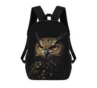 sinyumoney Children School Backpack 3D Printed Owl Gold Dark Bookbags Rucksack Casual Travel Backpacks Large Capacity Daypack for Boys 17inch