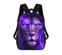 sinyumoney Children School Backpack 3D Printed Purple Lion Energy Art Bookbags Rucksack Casual Travel Backpacks Large Capacity Daypack for Boys 17inch