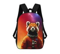 sinyumoney Children School Backpack 3D Printed Red Panda Astronaut in Space Bookbags Rucksack Casual Travel Backpacks Large Capacity Daypack for Boys 17inch