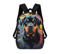 sinyumoney Children School Backpack 3D Printed Rottweiler Dog Graffiti Bookbags Rucksack Casual Travel Backpacks Large Capacity Daypack for Boys 17inch