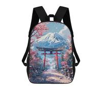 sinyumoney Children School Backpack 3D Printed Sacred Sakura Path to Fuji Bookbags Rucksack Casual Travel Backpacks Large Capacity Daypack for Boys 17inch