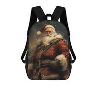 sinyumoney Children School Backpack 3D Printed Santa Claus Painting Bookbags Rucksack Casual Travel Backpacks Large Capacity Daypack for Boys 17inch