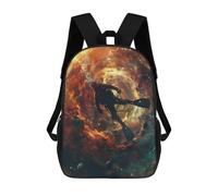 sinyumoney Children School Backpack 3D Printed Scuba Diver In Nebula Bookbags Rucksack Casual Travel Backpacks Large Capacity Daypack for Boys 17inch