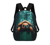 sinyumoney Children School Backpack 3D Printed Sea Turtle Underwater Bookbags Rucksack Casual Travel Backpacks Large Capacity Daypack for Boys 17inch