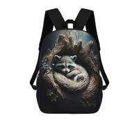 sinyumoney Children School Backpack 3D Printed Sleeping Fox Bookbags Rucksack Casual Travel Backpacks Large Capacity Daypack for Boys 17inch