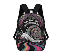 sinyumoney Children School Backpack 3D Printed Snail Ride Bookbags Rucksack Casual Travel Backpacks Large Capacity Daypack for Boys 17inch