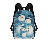 sinyumoney Children School Backpack 3D Printed Snowman Family Winter Scene Bookbags Rucksack Casual Travel Backpacks Large Capacity Daypack for Boys 17inch